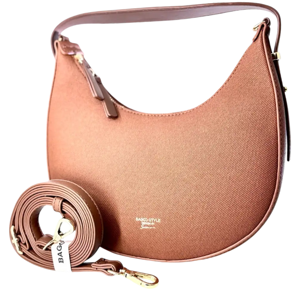 Half Moon Shape Women sling bag-Brown