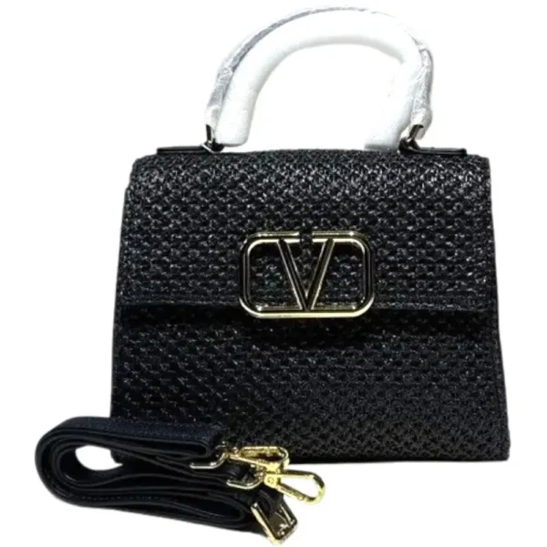 Vsling Mini Handbag With Sparkling design-Black