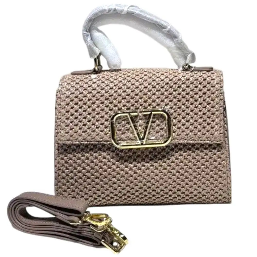 Vsling Mini Handbag With Sparkling design-Brown