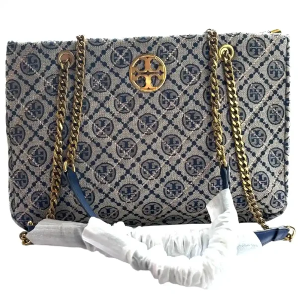 Trending Large Monogram Tote Bag-Blue