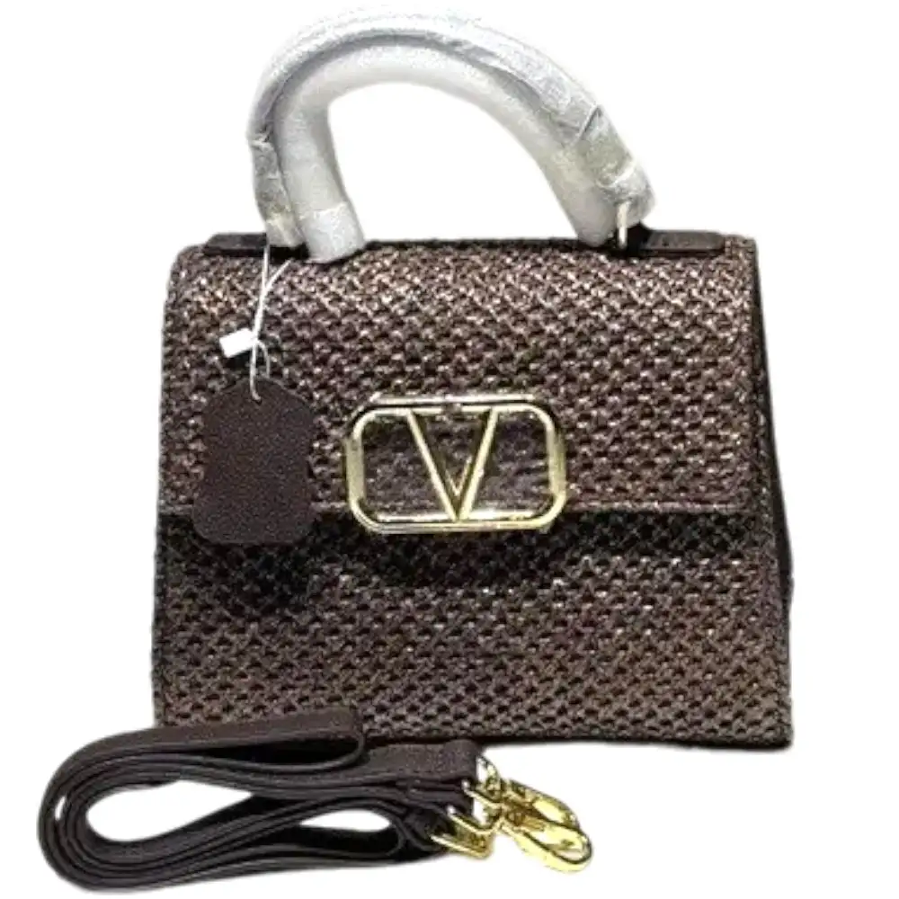 Vsling Mini Handbag With Sparkling design-Chocolate