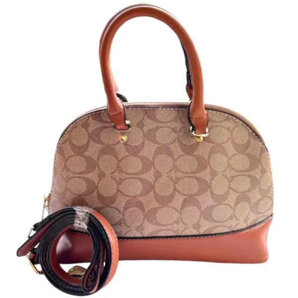 Mini Oval Shape Handbag-Brown