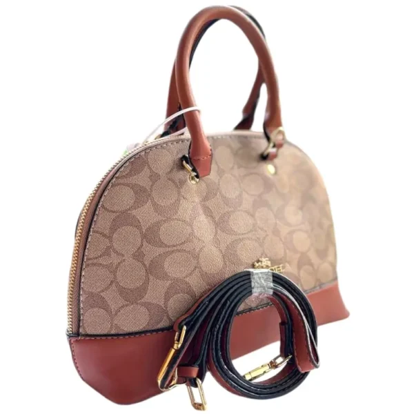 Mini Oval Shape Handbag-Brown - Image 2