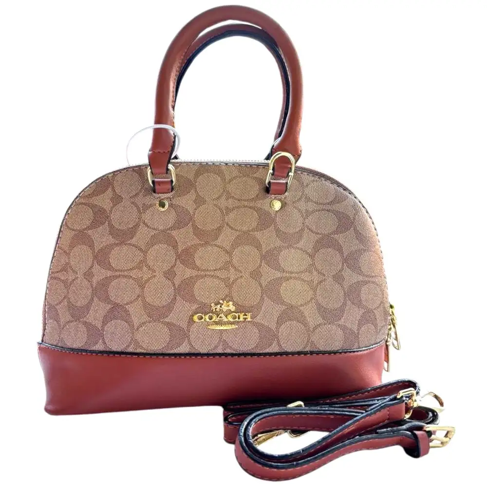 Mini Oval Shape Handbag-Brown