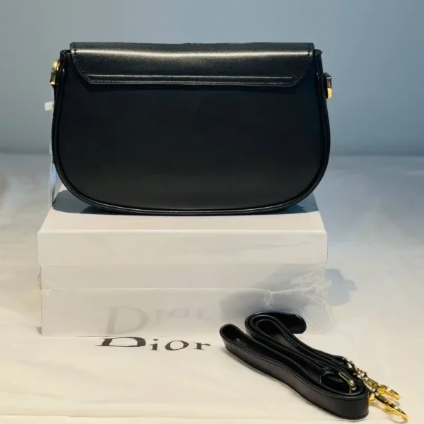 Black Crossbody Bag With Gold Hardware - Image 3