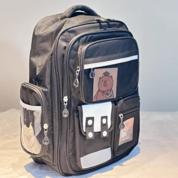 Capybara School Bag Black - Image 2