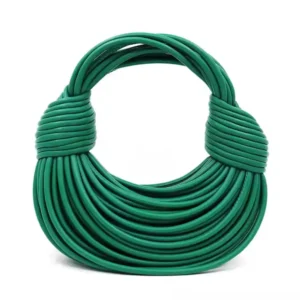 Green Luxury Designer Woven Noodle Handbag