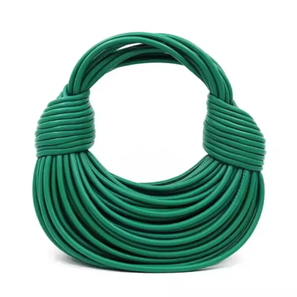 Green Luxury Designer Woven Noodle Handbag