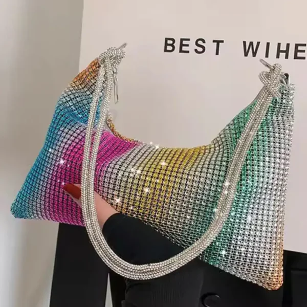Rainbow Luxury Diamond Crossbody Tote Bag