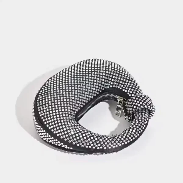 Silver Bling rhinestone evening clutch bag women - Image 2