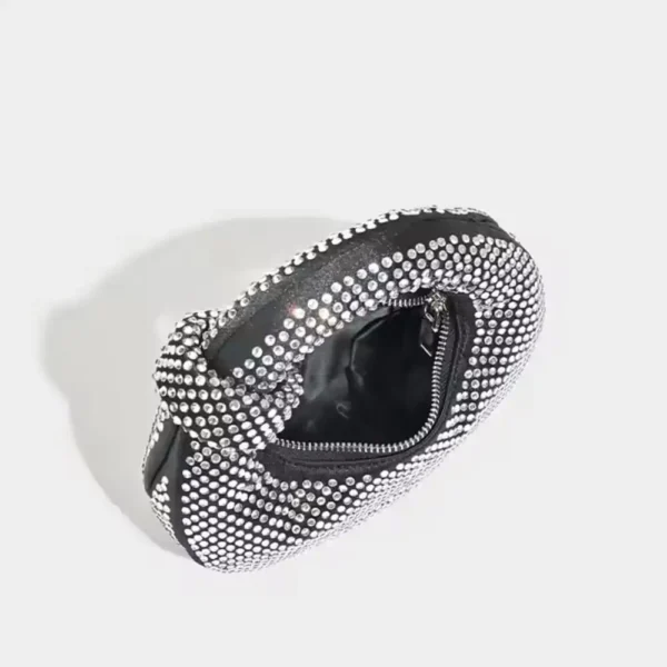 Silver Bling rhinestone evening clutch bag women - Image 4